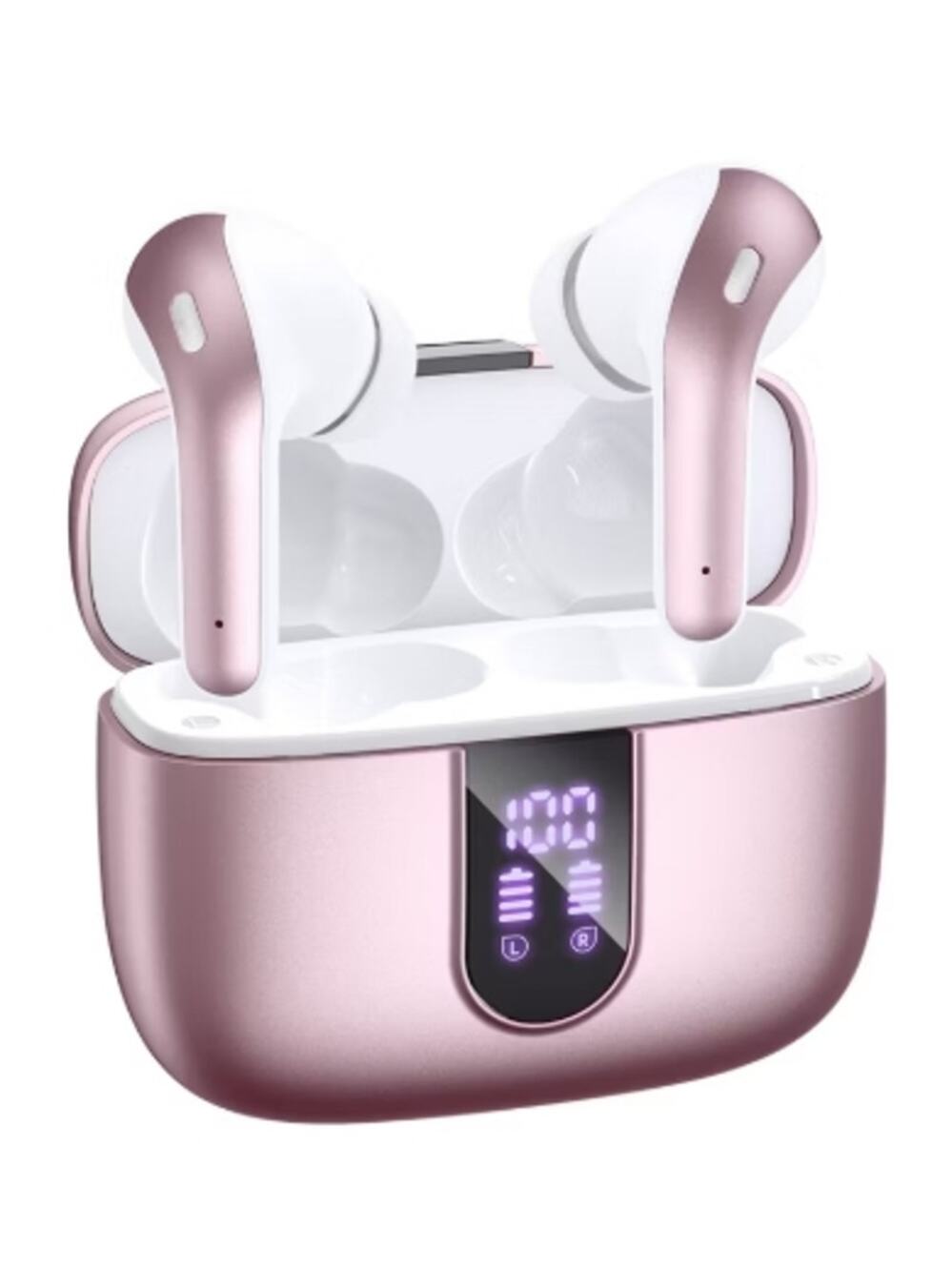 Tagry X8 Bluetooth Wireless Earbuds, Pink, Power Display, Charging Case, NWT